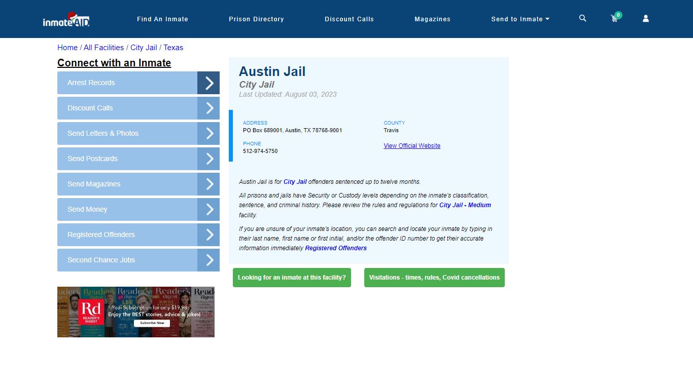 Austin Jail | Inmate Locator